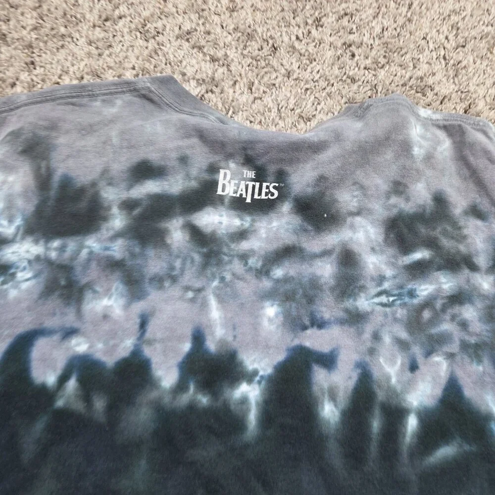 The Beatles Abbey Road T Shirt Mens XL Tye Dye Short Sleeve Liquid Blue